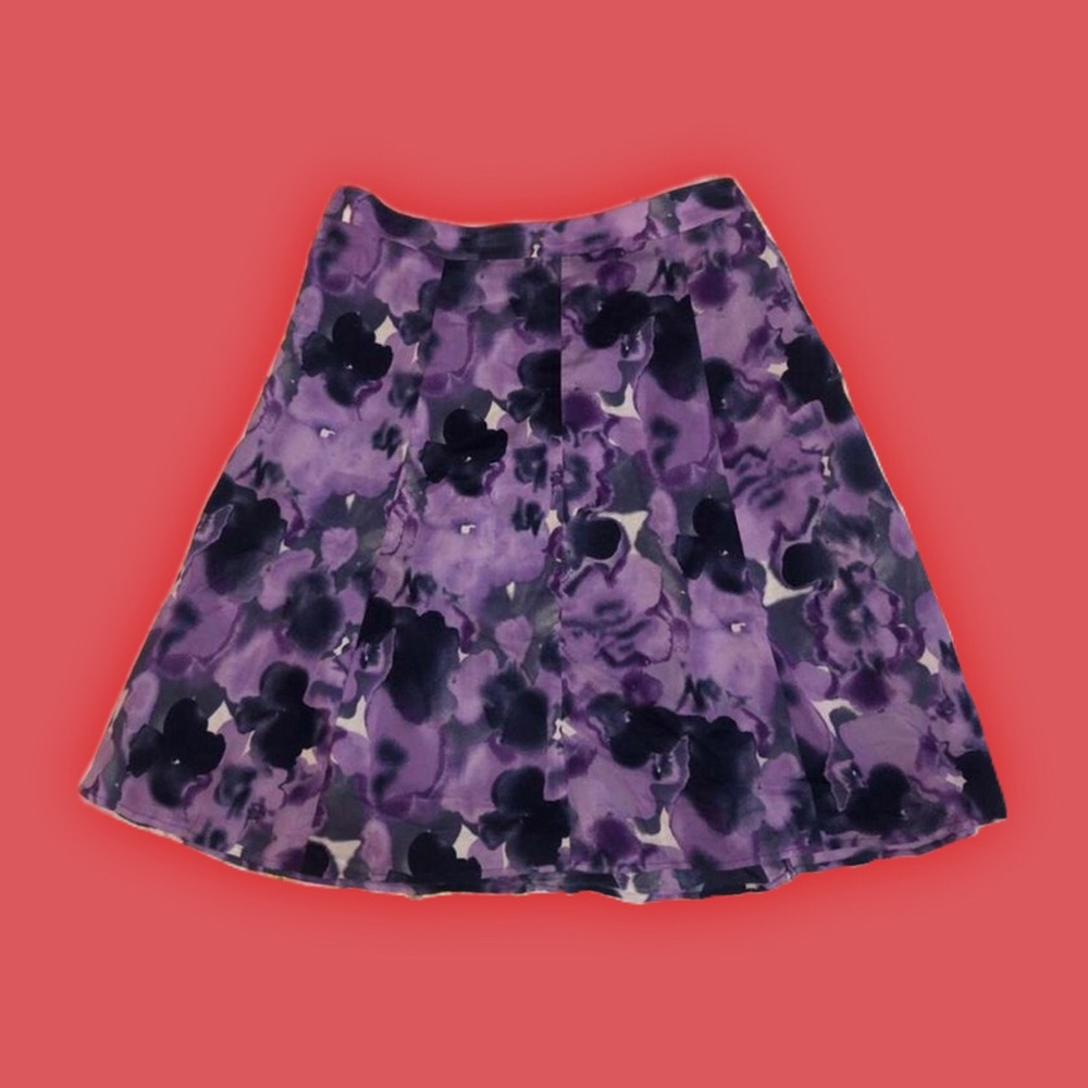 vintage Ann Taylor LOFT purple floral skirt